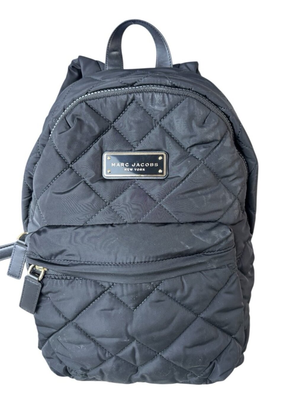 Marc Jacobs Black Quilted Nylon Backpack Bag ￼